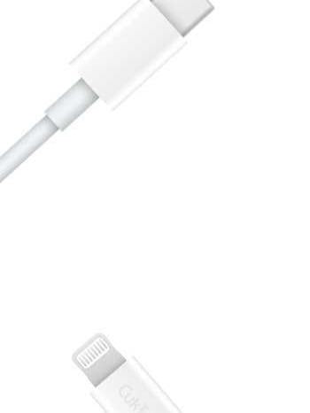 CUKTECH 1m USB-C to Lightning Cable, White - MFi Certified for All iPhone | C94 Durable Connector