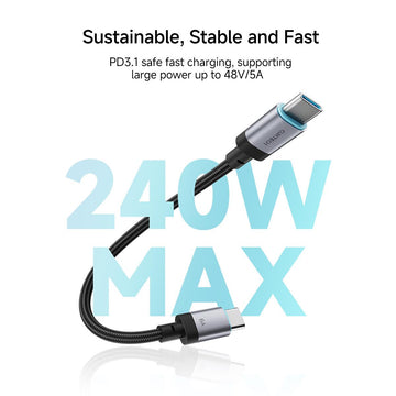 CUKTECH 240W Magnetic Charging Cable (15cm) 2-in-1 Charge & Data 6A Current