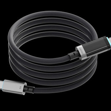 CUKTECH 240W 1.5m/2m Black Charging Cable with LIVE Power Display Smart Chip for MacBook & Laptop