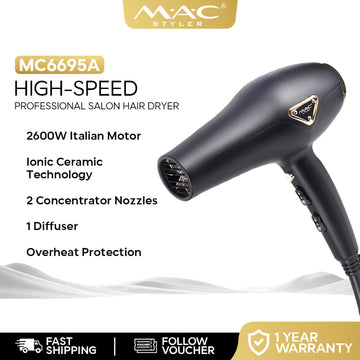 MAC Styler High-Speed Professional Salon Hair Dryer Hair Blower MC6695A