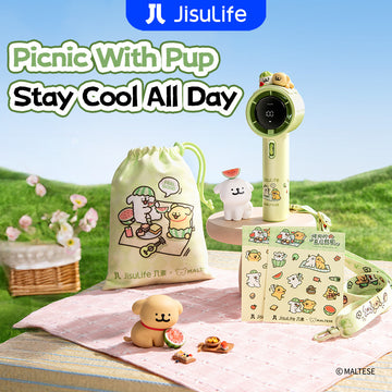 JISULIFE X MALTESE Handheld Fan Pro1 100 Wind-Speeds Mini Fans Protable Rechargeable Turbo Fan